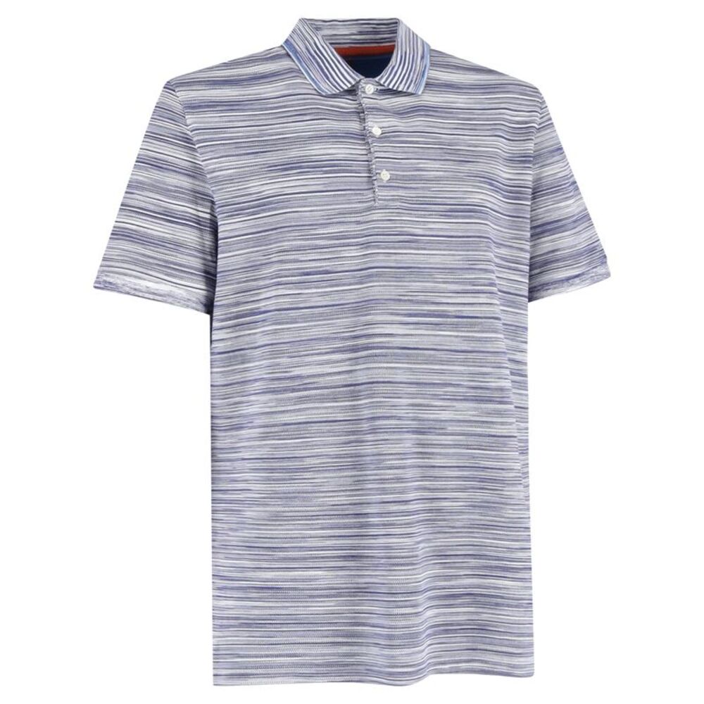 Missoni Slub Short Sleeve Polo Shirt in Multicolor Cotton